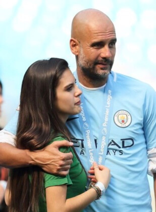 Valentina Guardiola with her father, Pep Guardiola.